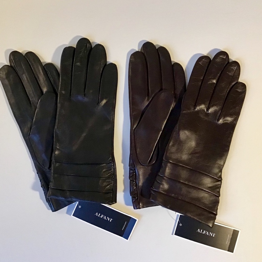 Alfani leather and cashmere gloves - NWT
